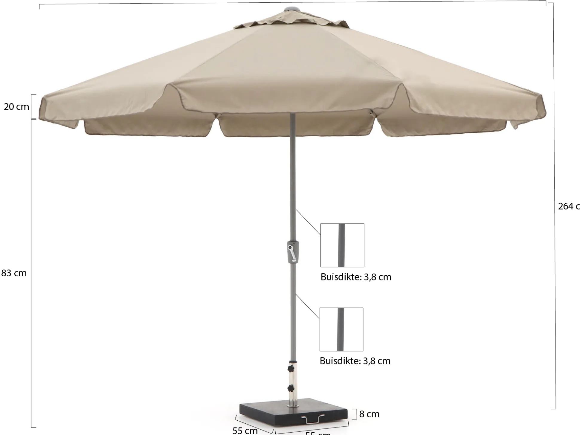 Shadowline Aruba parasol ø 350cm