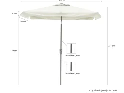 Shadowline Aruba parasol 210x150cm