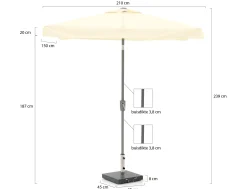 Shadowline Aruba parasol 210x150cm