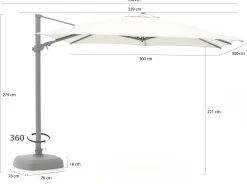 Shadowline Austin zweefparasol 300x300cm