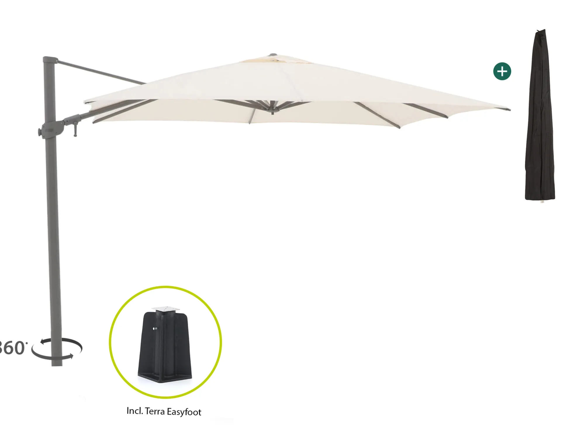 Shadowline Austin zweefparasol 300x300cm