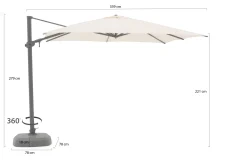Shadowline Austin zweefparasol 300x300cm