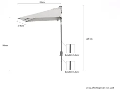 Shadowline balkonparasol 210x130cm