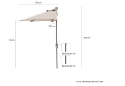 Shadowline balkonparasol 255x135cm