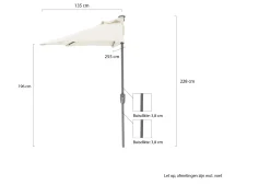 Shadowline balkonparasol 255x135cm