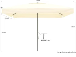 Shadowline Bonaire parasol 350x350cm