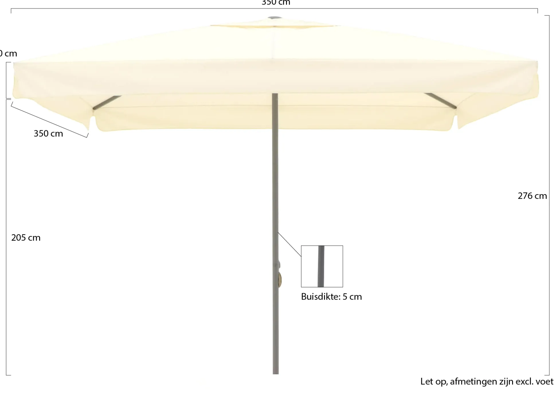 Shadowline Bonaire parasol 350x350cm