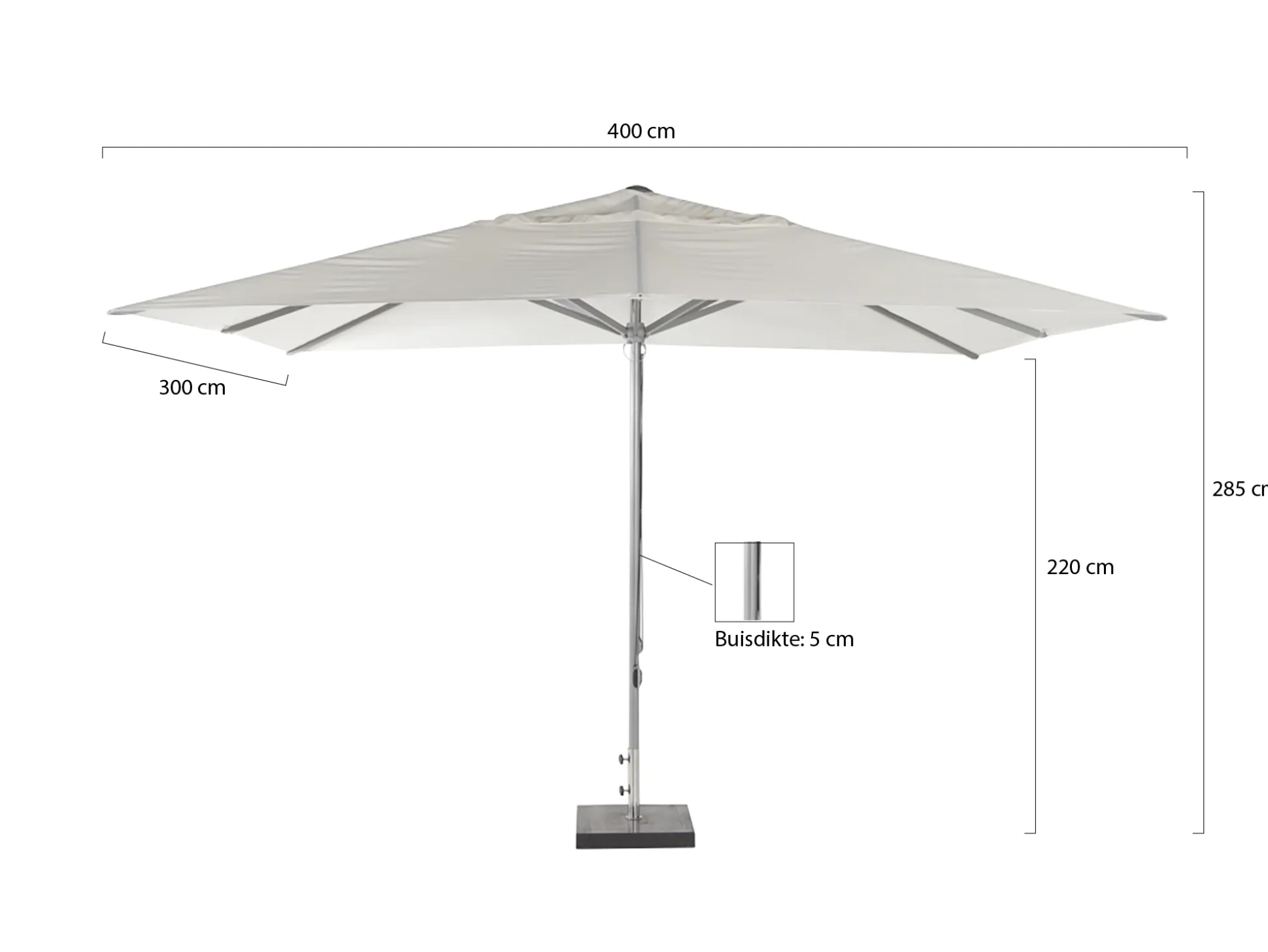 Shadowline Cuba parasol 400x300cm
