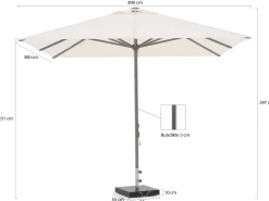 Shadowline Cuba parasol 350x350cm