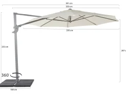 Shadowline Francisco zweefparasol ø330cm