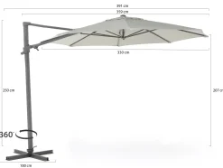 Shadowline Francisco zweefparasol ø 330cm