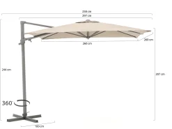 Shadowline Francisco zweefparasol 260x260cm