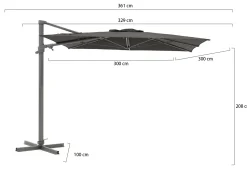 Shadowline Francisco zweefparasol 300x300cm