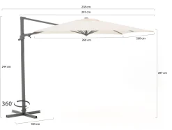 Shadowline Francisco zweefparasol 260x260cm