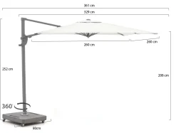 Shadowline Francisco zweefparasol 260x260cm