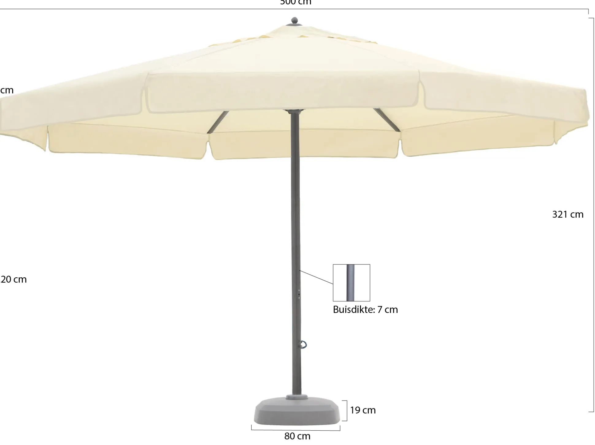 Shadowline Jamaica parasol ø 500cm