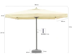Shadowline Java parasol 400x400cm