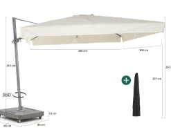 Shadowline Miami zweefparasol 300x300cm