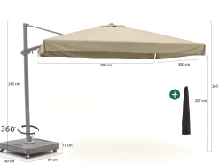 Shadowline Miami zweefparasol 300x300cm