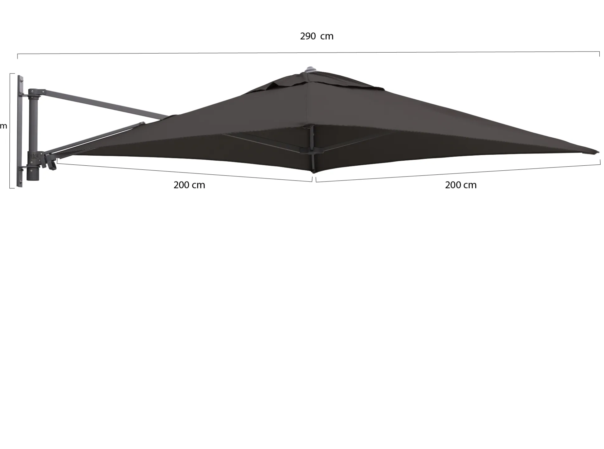 Shadowline muurparasol 200x200cm