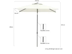 Shadowline Push-up parasol 210x150cm
