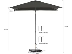 Shadowline Push-up parasol 250x200cm