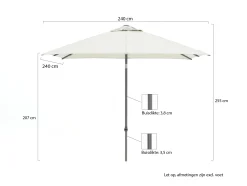 Shadowline Push-up parasol 240x240cm