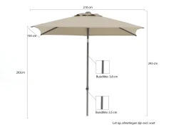 Shadowline Push-up parasol 210x150cm