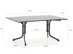 Sieger Vivodur klaptafel 165x95x73cm