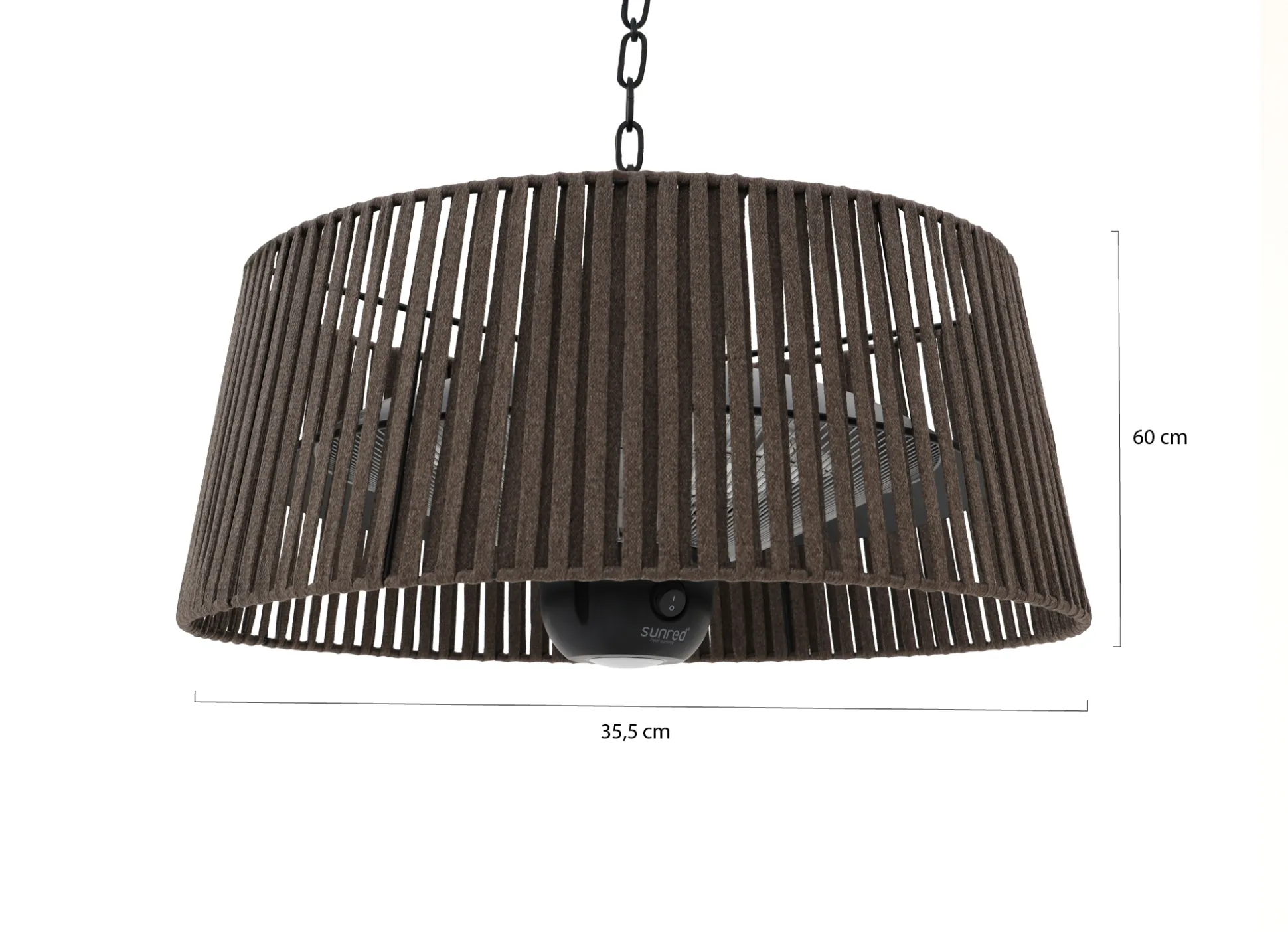 Sunred Bright Artix Corda hangende terrasverwarmer 1800 Watt