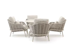 SUNS Casto/Nova ø120cm low dining tuinset 5-delig