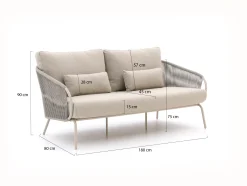 SUNS Dolce lounge tuinbank 2,5-zits 195cm