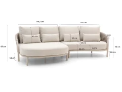 SUNS Feroli chaise longue loungeset 2-delig rechts