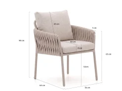 SUNS Fiave/Nova ø150cm low dining tuinset 6-delig