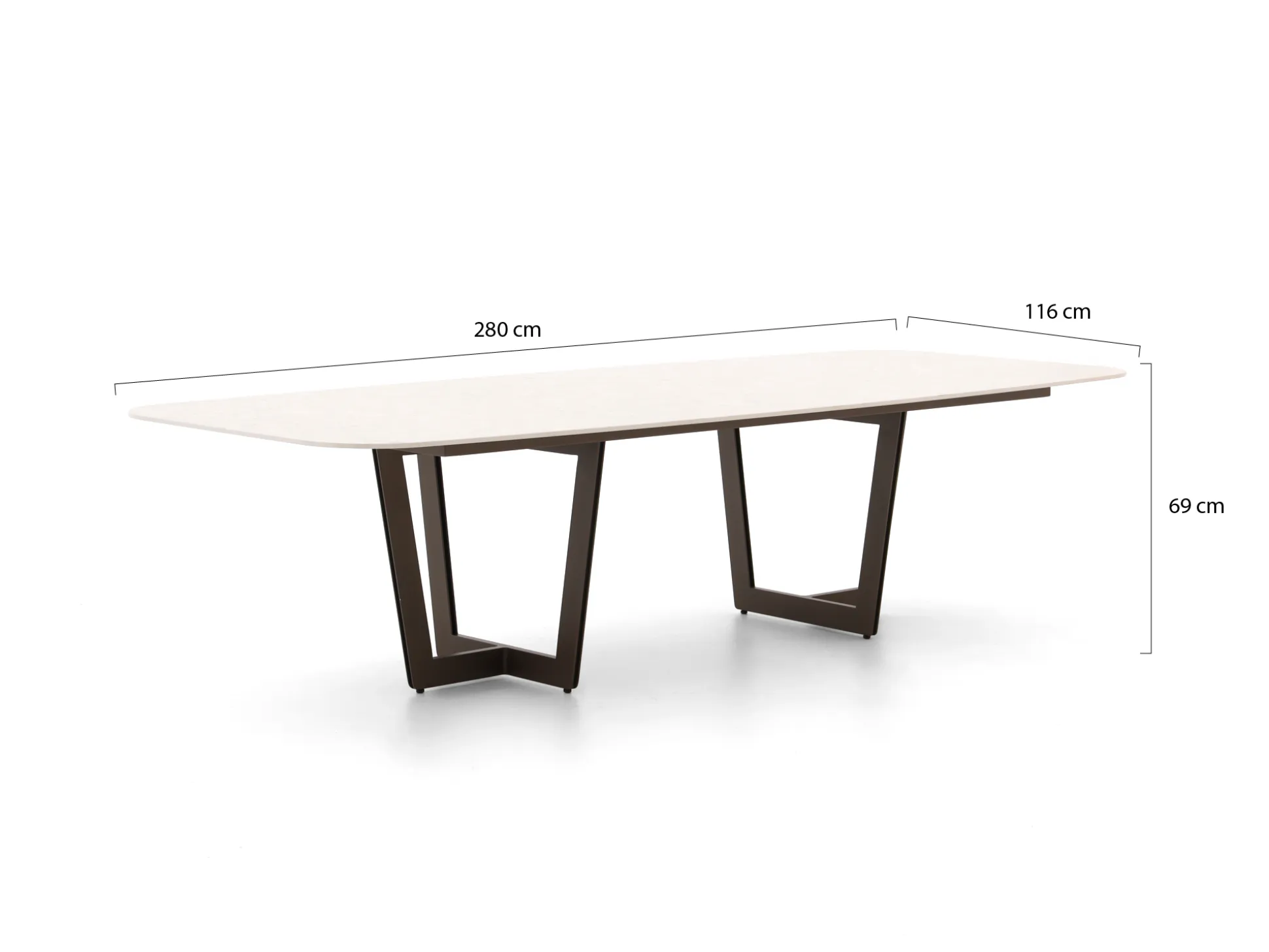 SUNS Fiave/Palermo 280cm low dining tuinset 7-delig