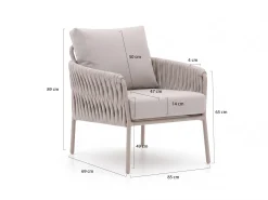 SUNS Fiave/Palermo 280cm low dining tuinset 9-delig