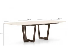 SUNS Palermo low dining tuintafel 280x116x69cm