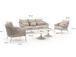 SUNS Santorini/Nova stoel-bank loungeset 5-delig