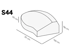 SUNS Tuinmeubelhoes S44 Blocchi loungemodule rechts 211x193x88cm