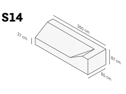 SUNS Tuinmeubelhoes S14 t.b.v. Nardo lounge tuinbank incl hoek rechts 260x80x87cm