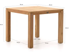 Sunyard Buxton dining tuintafel 90x90cm