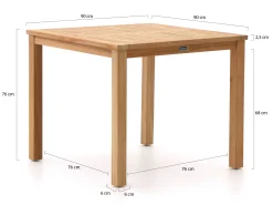 Sunyard Liverpool 90cm dining tuinset 5-delig stapelbaar