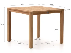Sunyard Liverpool dining tuintafel 90x90cm