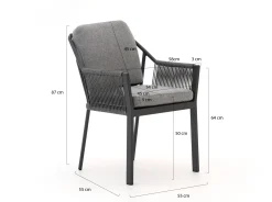 Tierra Outdoor Liv/La Fonte ø150cm dining tuinset 7-delig