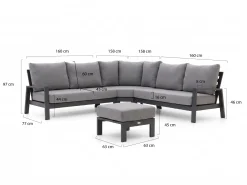 Tierra Outdoor Musone hoek loungeset 4-delig 5-zits