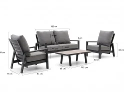 Tierra Outdoor Musone stoel-bank loungeset 4-delig 4-zits verstelbaar