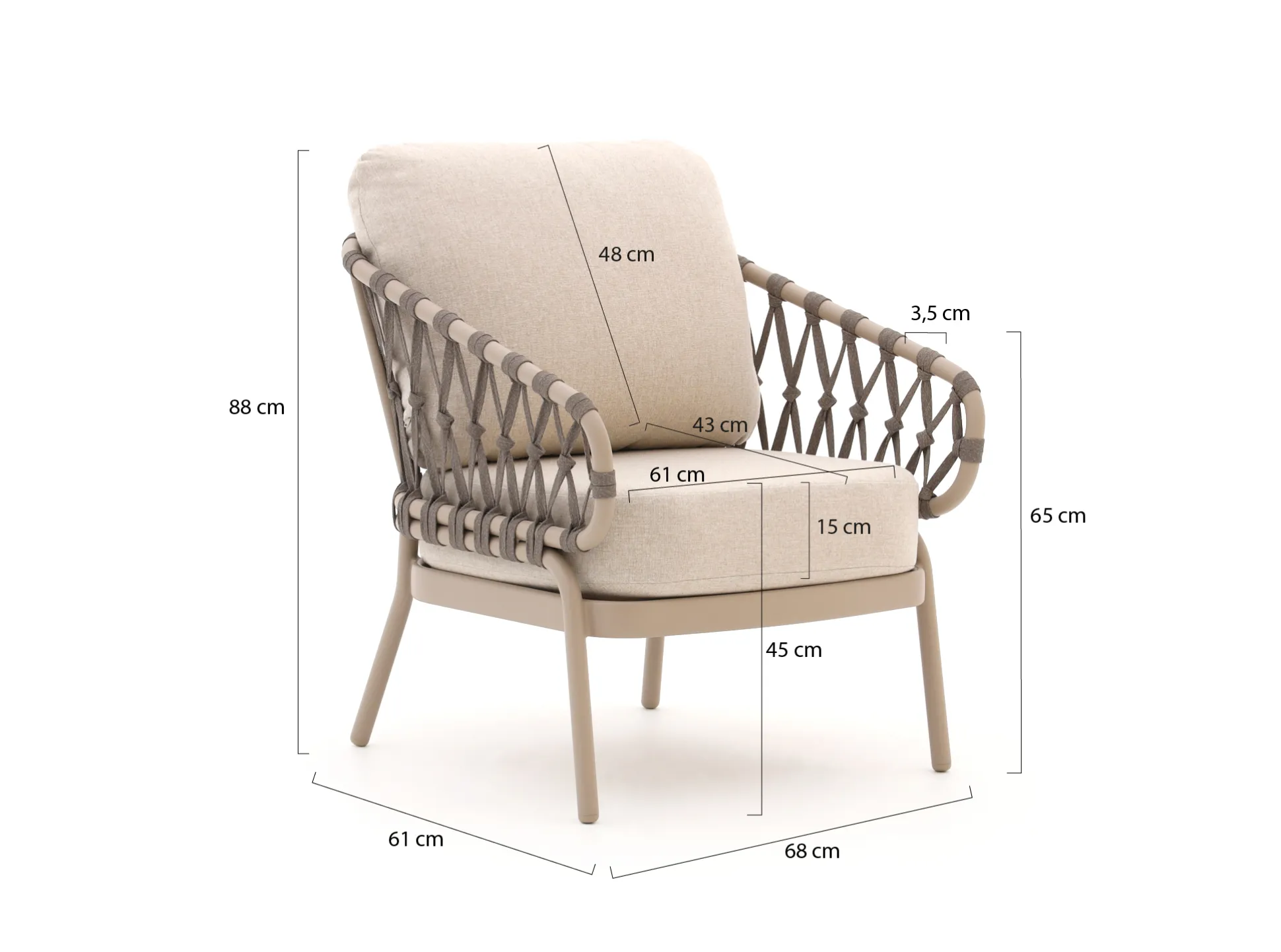 Tierra Outdoor Natal low dining tuinstoel