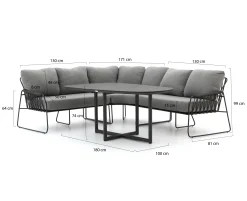 Tierra Outdoor Rivera dining loungeset 3-delig