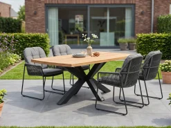 Tierra Outdoor Rivera/Induno Deens Ovaal 180cm dining tuinset 5-delig