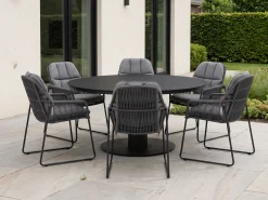 Tierra Outdoor Rivera/La Fonte ø150cm dining tuinset 7-delig